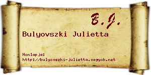 Bulyovszki Julietta névjegykártya